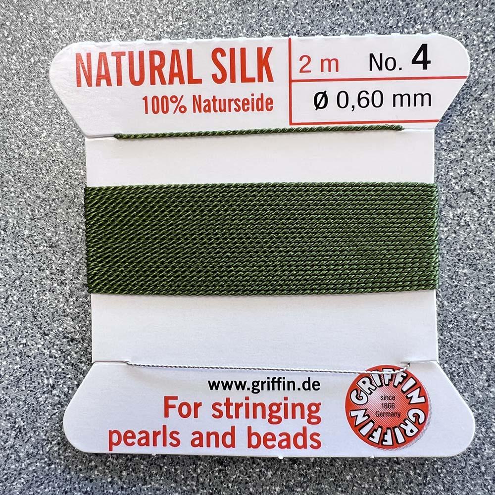 Olive Size 4 (.6MM) Griffin Silk Bead Cord With Flex Needle