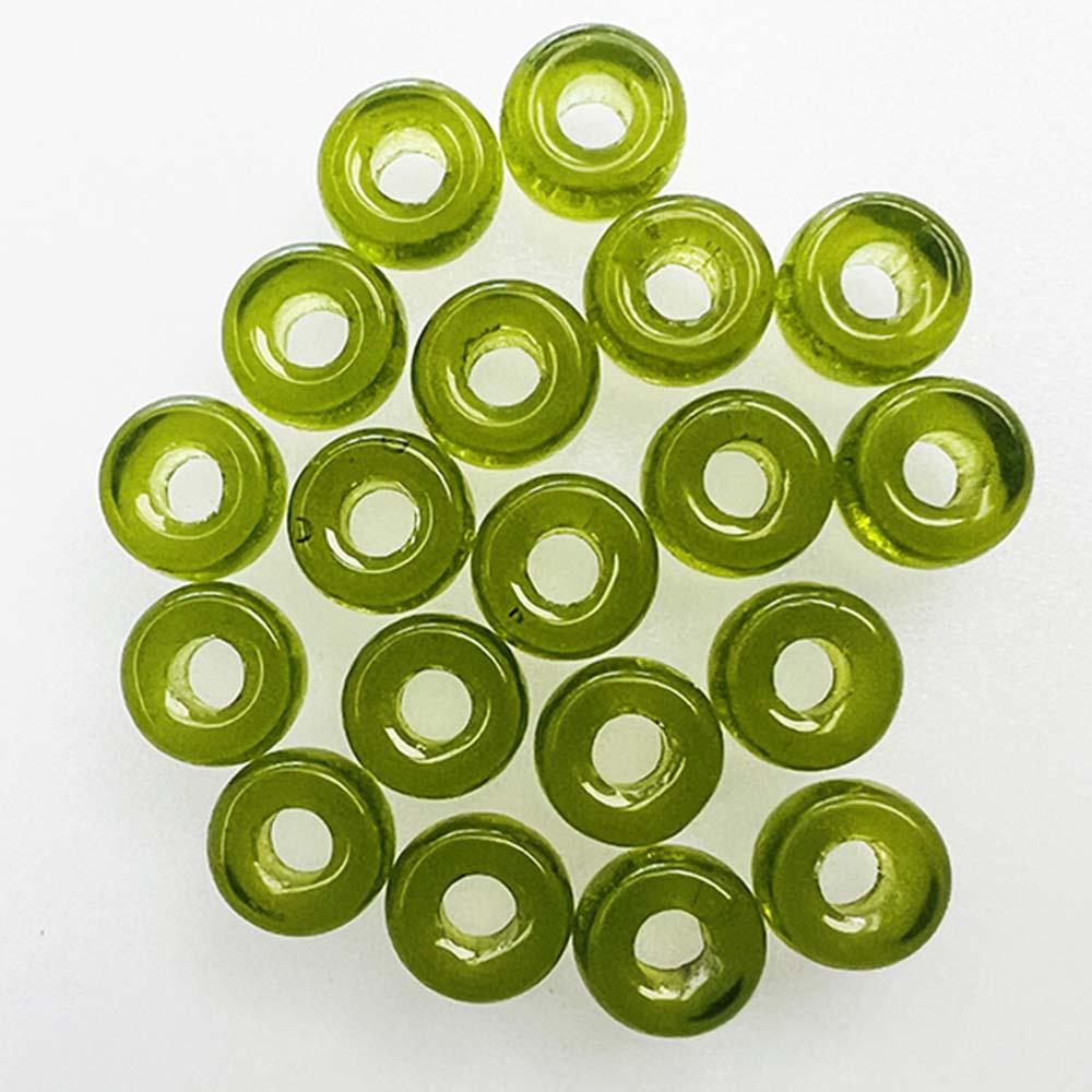 Olivine 6x4MM Crow Style Roller Bead