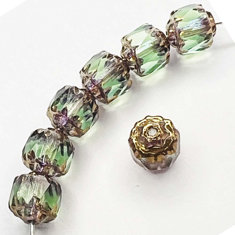 Peridot with Bronze 6MM Cathedral Bead