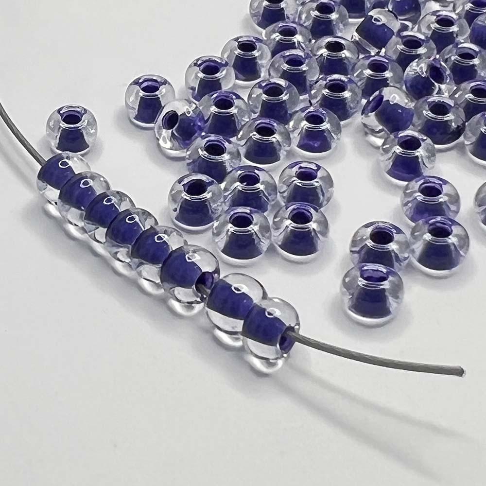 Purple Lined Crystal 6/0 Czech Seed Bead