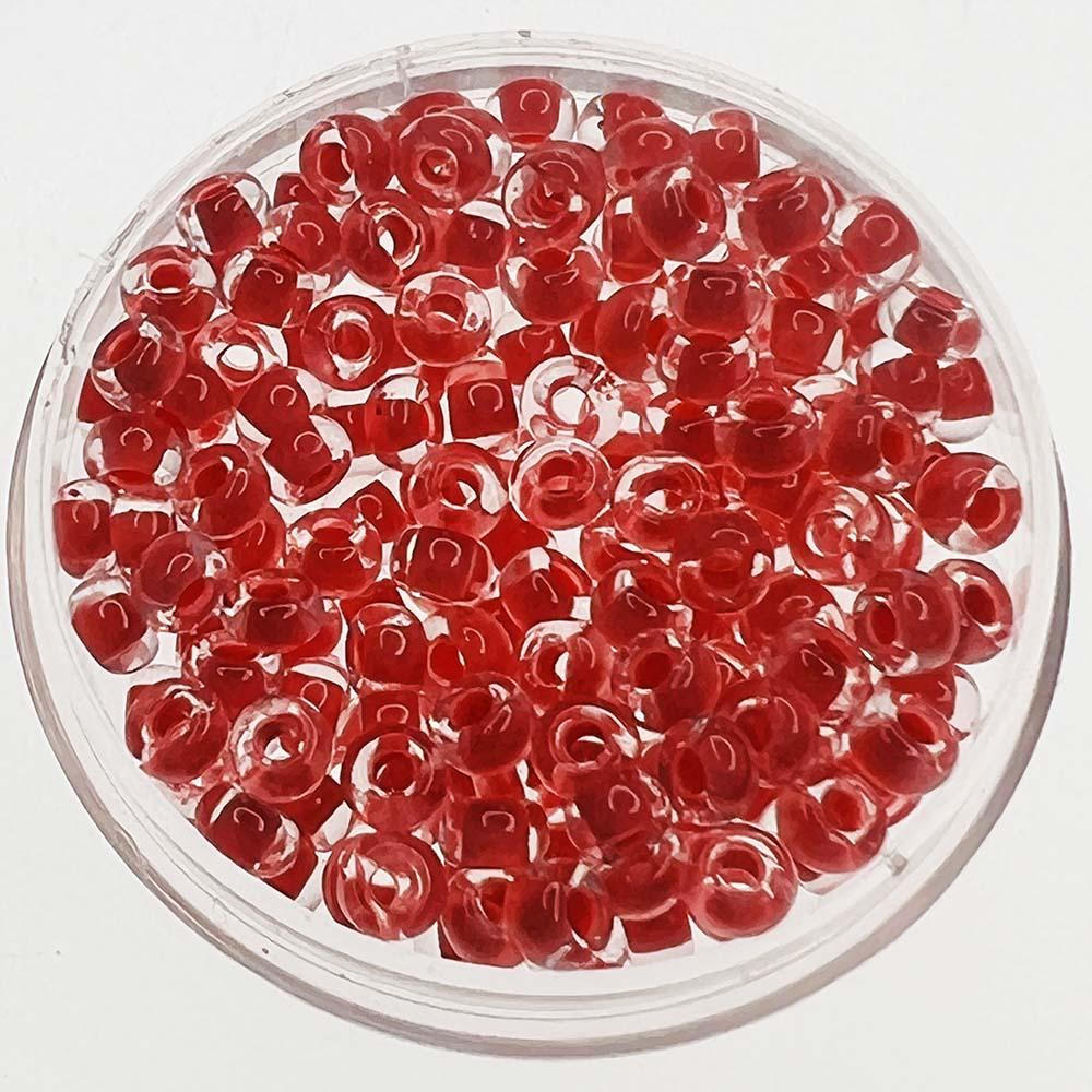 Red Lined Crystal 8/0 Seed Bead