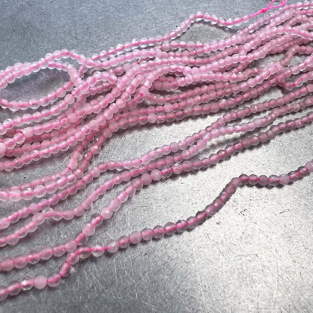 Rose Quartz 2MM Facetted Strand