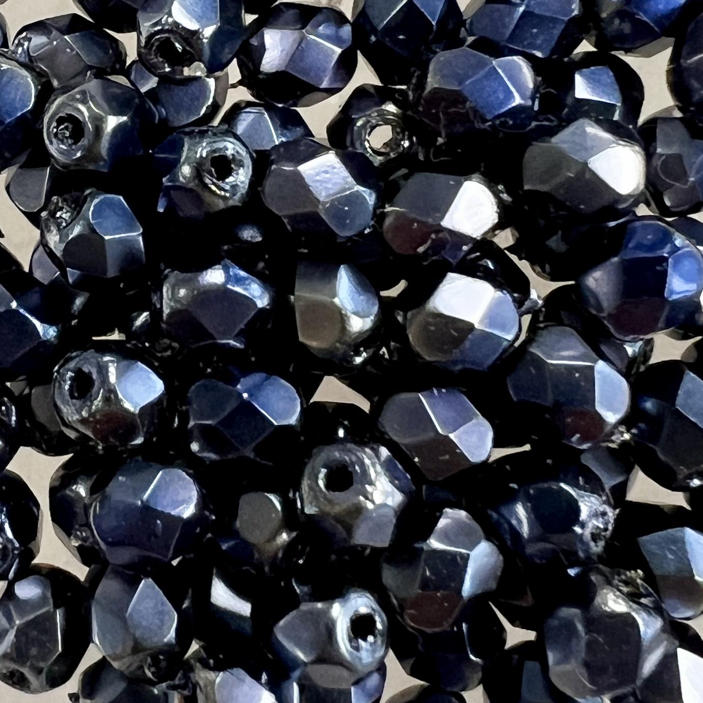 Royal Blue Pearl 4MM Fire Polish Ball