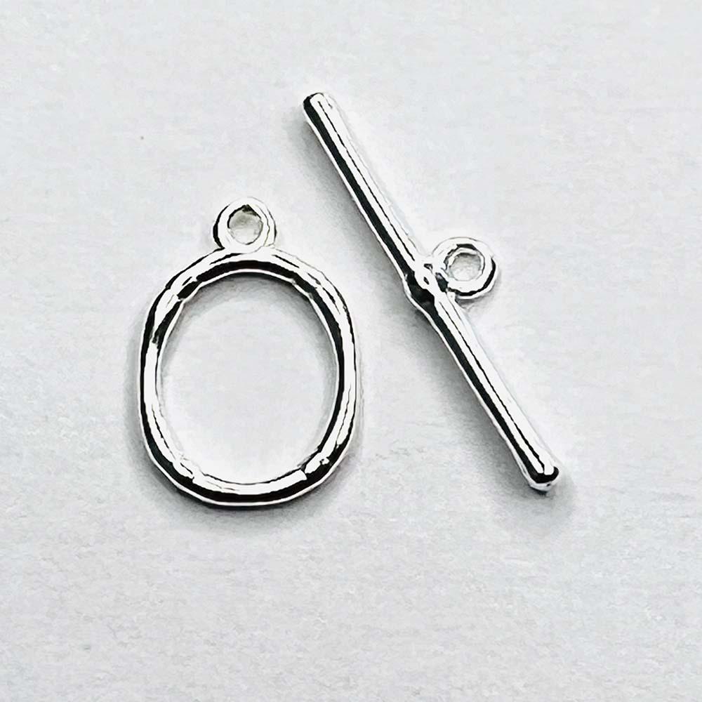 Silver Plate 14x10MM Oval Toggle Clasp