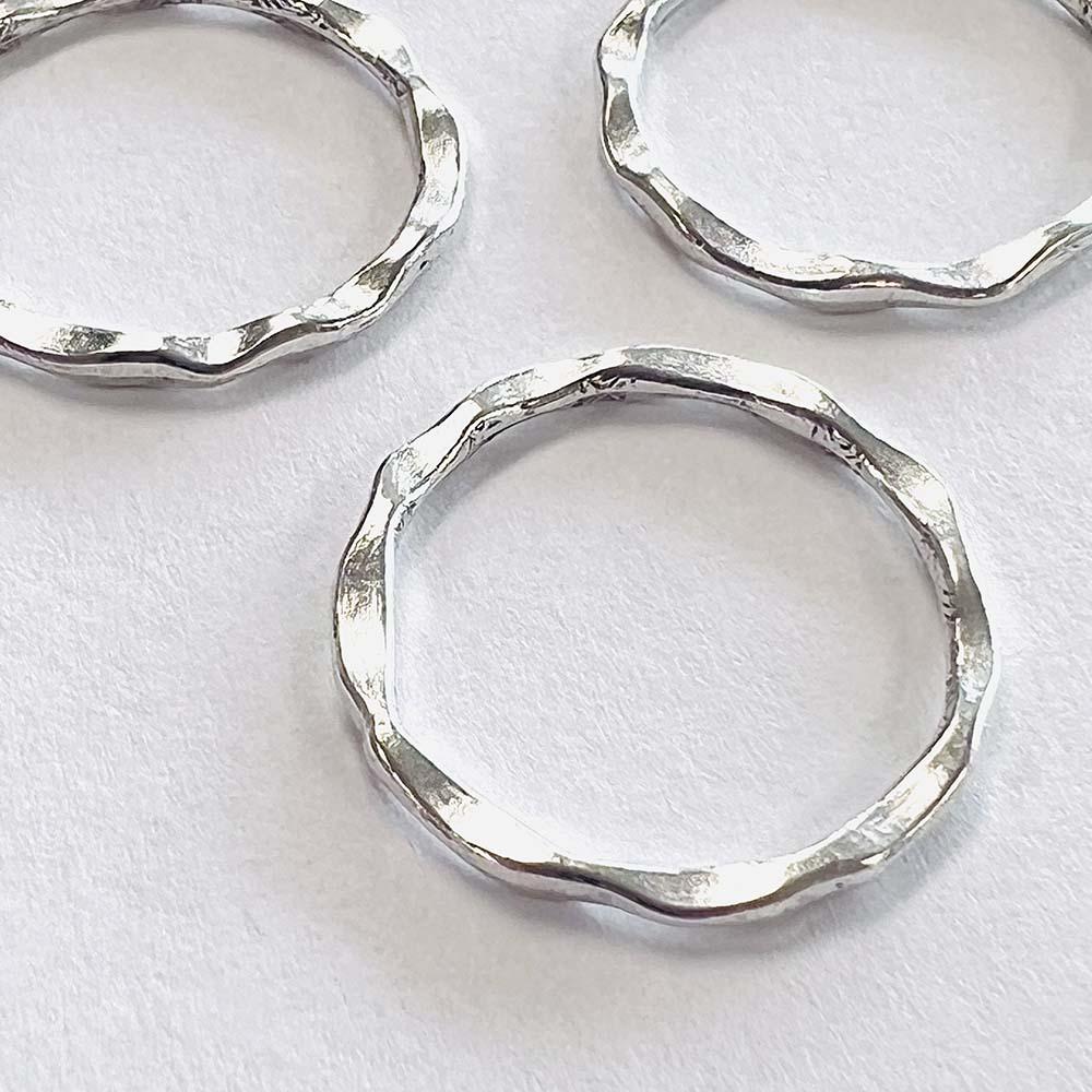 Silver Plate 22MM Wavy Ring