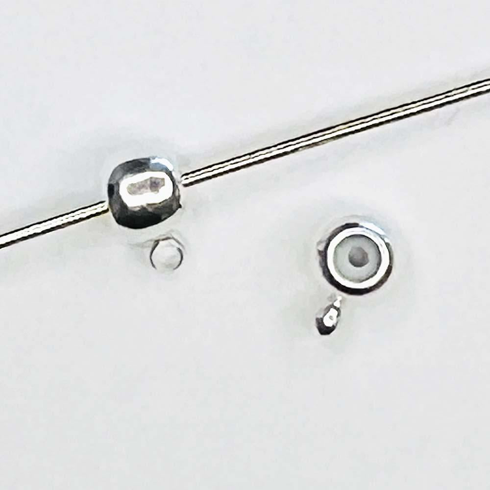 Silver Plate 4MM Stopper Charm Hanger Bead