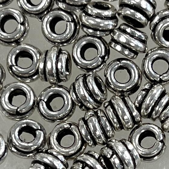 Sterling Silver 5x4MM 3 Ring Rondelle