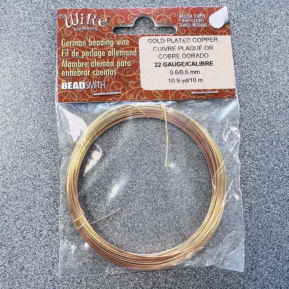 The Bead Smith Bead Wire Gold Plate 22 Gauge (0.60MM)