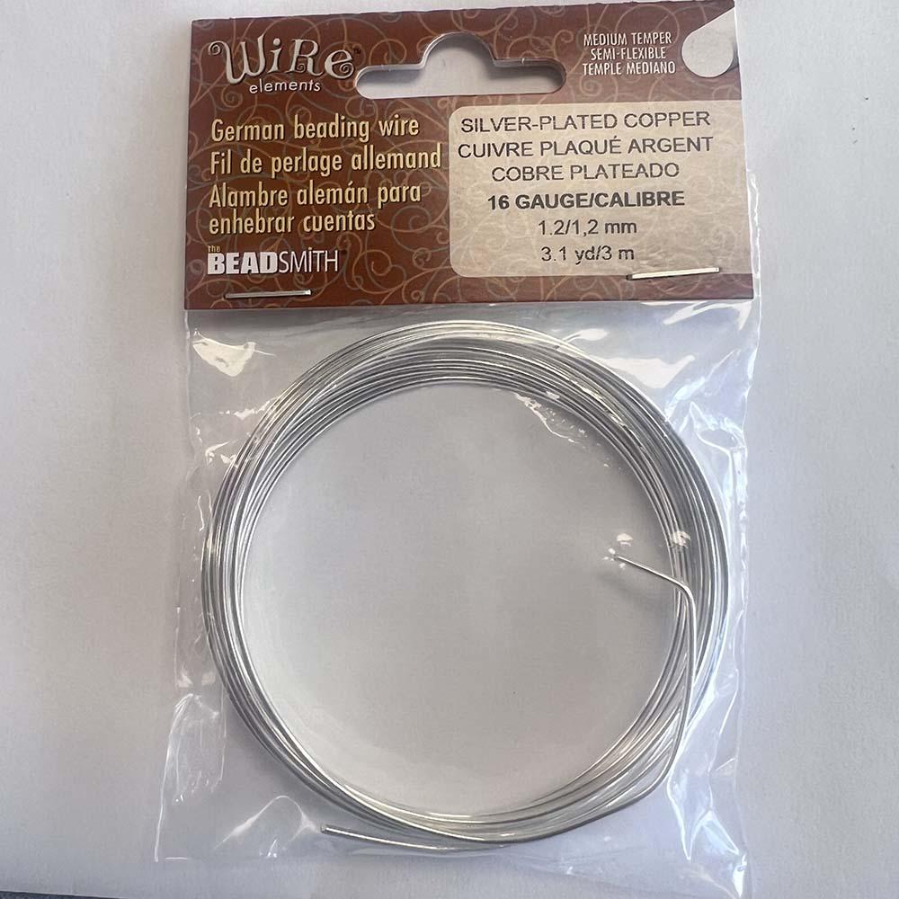 The Bead Smith Bead Wire Silver Plate 16 Gauge (1MM)