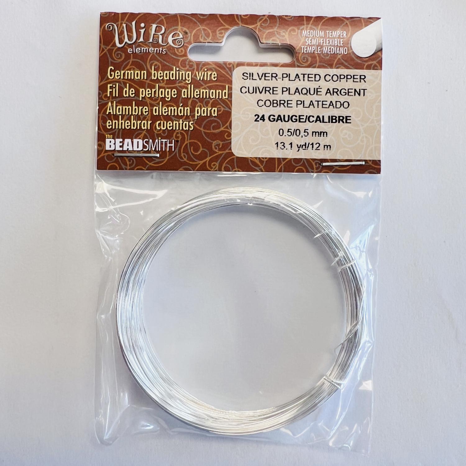 The Bead Smith Bead Wire Silver Plate 24 Gauge