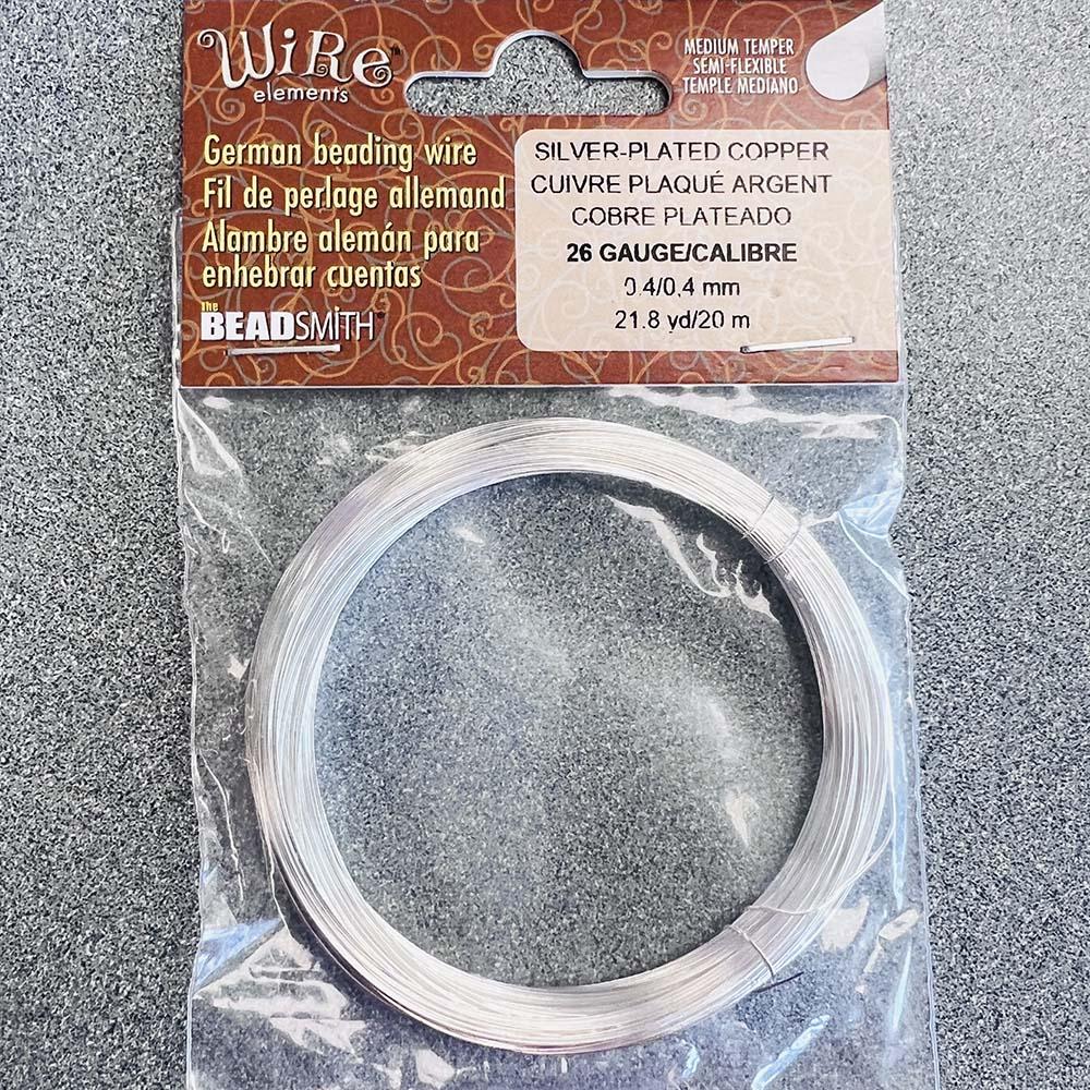 The Bead Smith Bead Wire Silver Plate 26 Gauge (0.40MM)