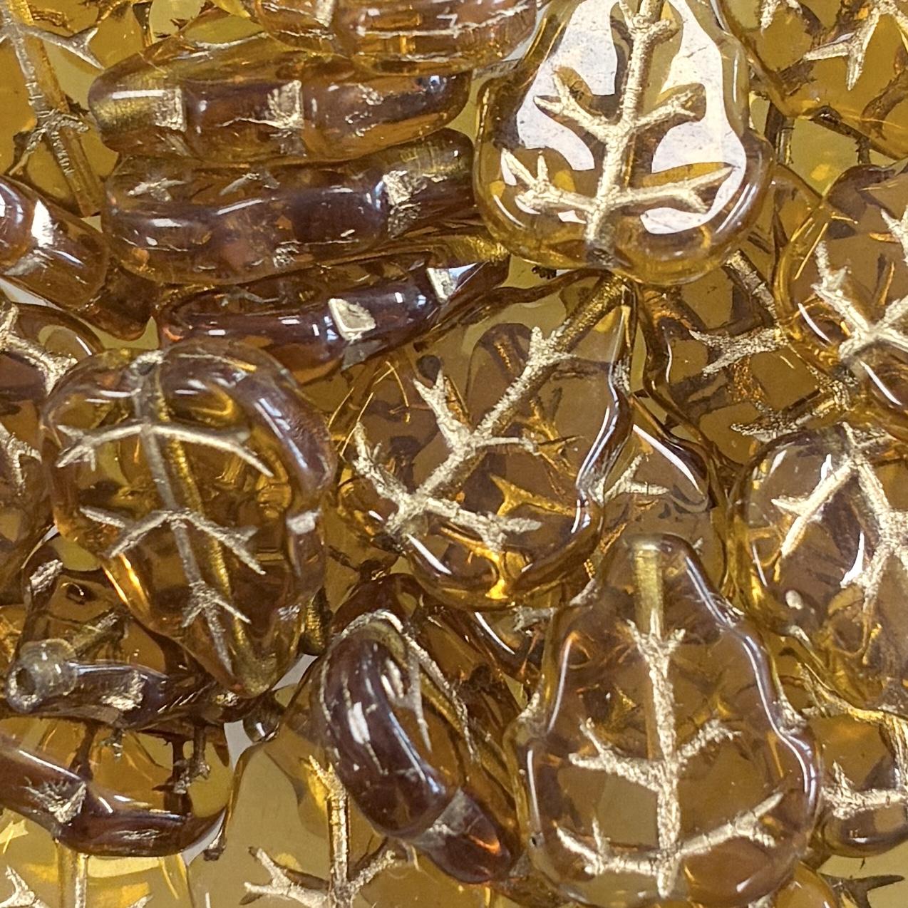 Topaz with Gold 15X12MM Leaf