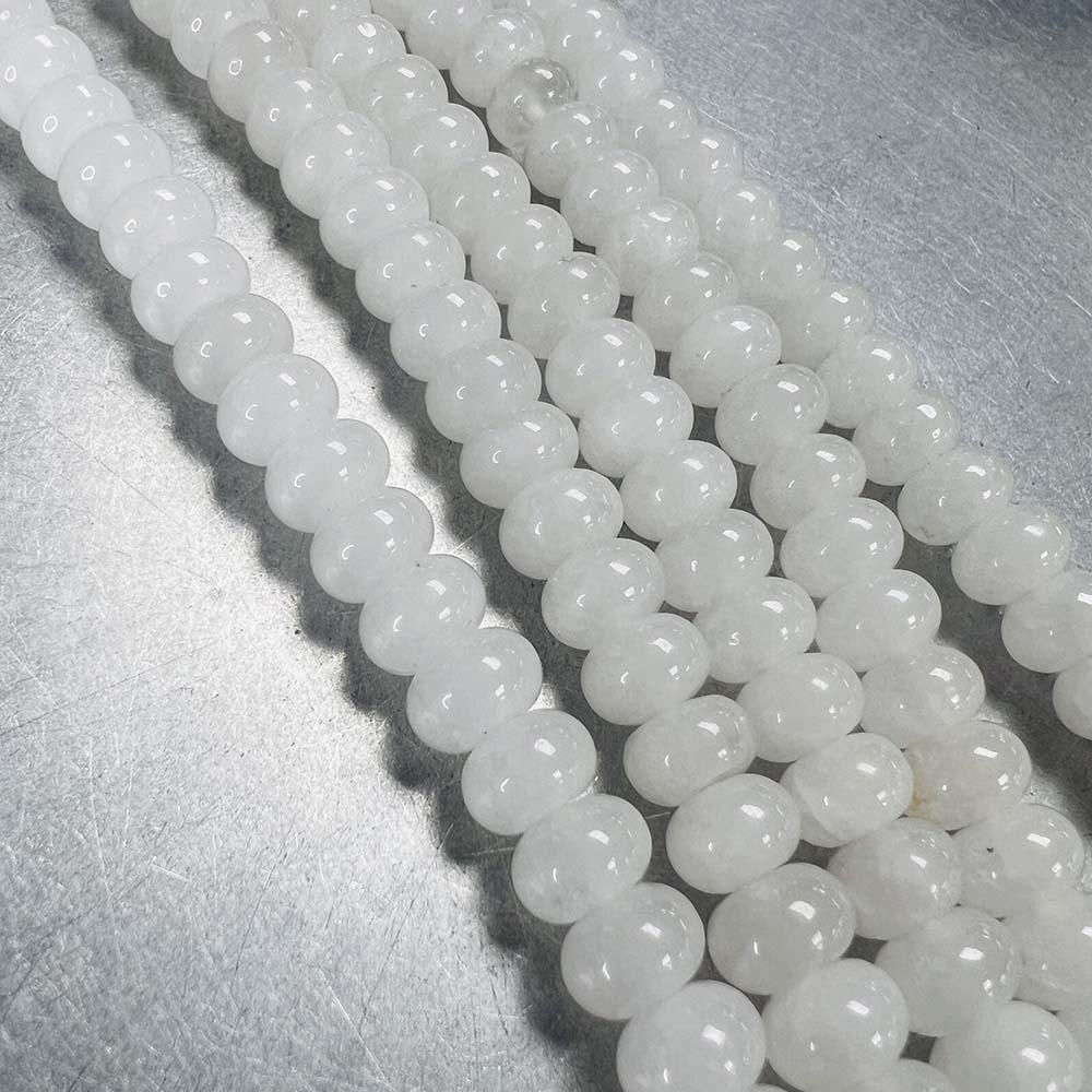 White Jade 8MM X 5MM Rondelle