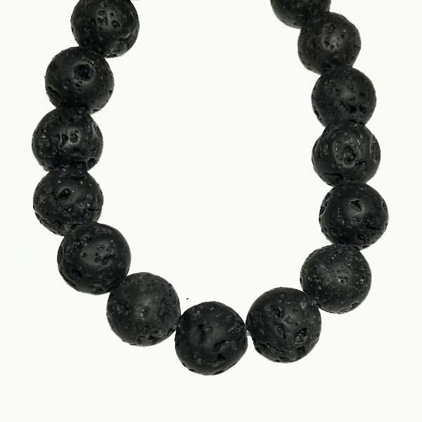 10MM Round Black Lava