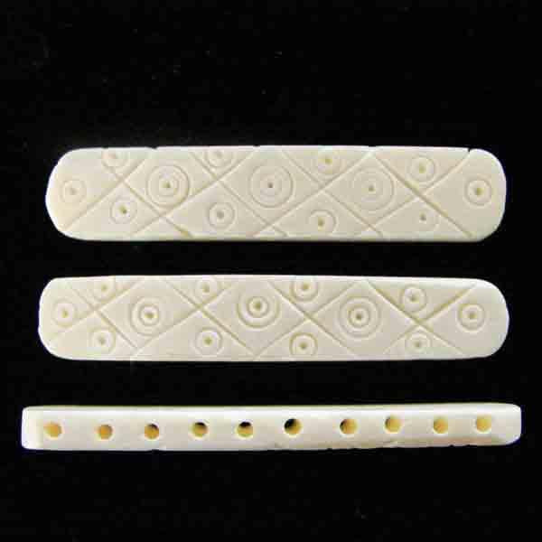 10 Hole Carved White Bone Spacer