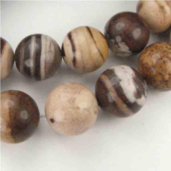 12MM Ball Bronze Zebra Jasper
