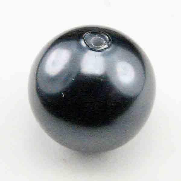 16MM Hematite Plastic Pearl Hatpin Topper