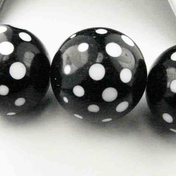 16MM Plastic Black Ball with With White Spots