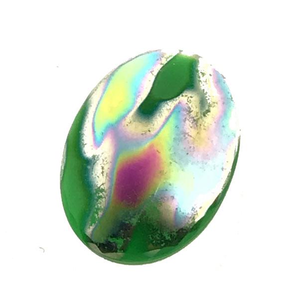 18X13MM Lime Green Iris Cabochon