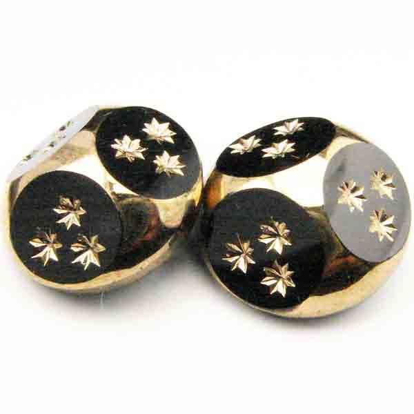 18mm Jet Button with Gold Star
