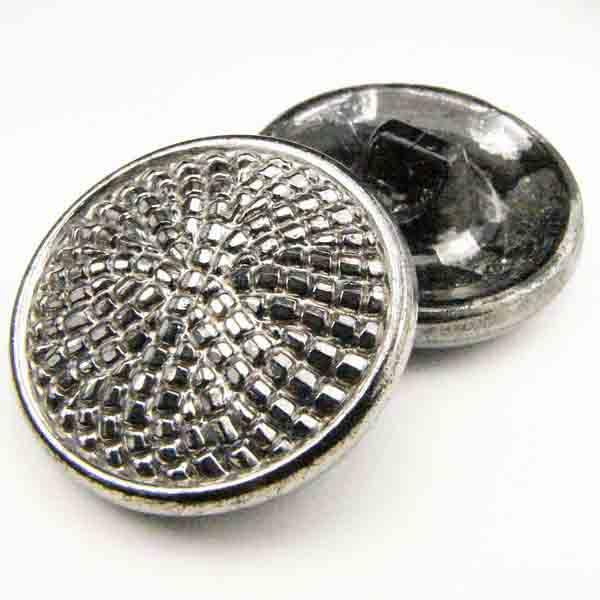 21MM Silver Coated Glass Button