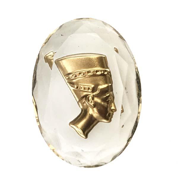 25X18MM Crystal with Gold Nefertiti