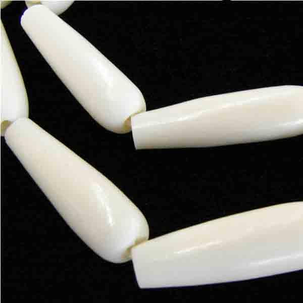 25X8MM White Bone Tear Bead