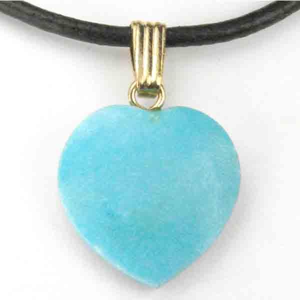 28x16MM Turquoise Blue Howlite Heart With Brass Hanger