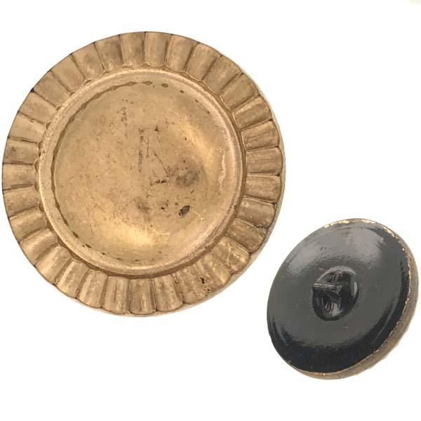 29mm Black Glass Button With Gold Detail