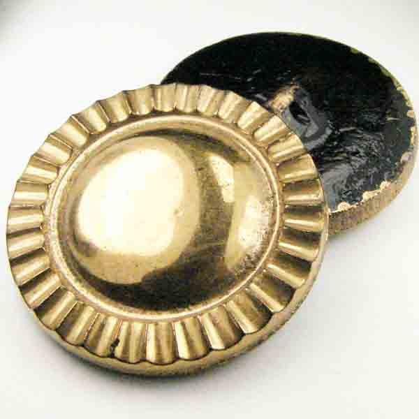 29mm Gold Glass Button With Fan Edge