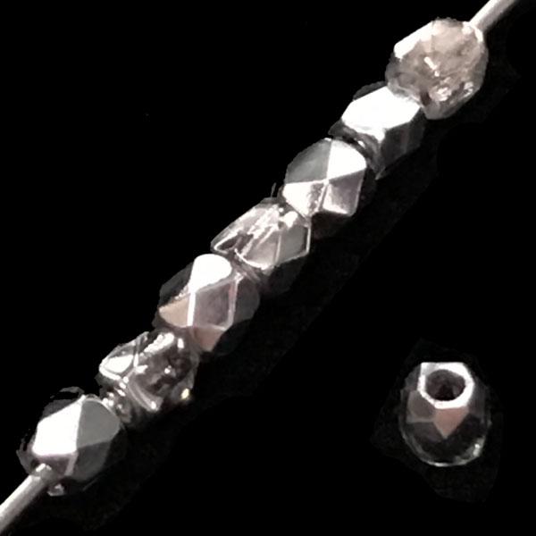 2MM Crystal Half Coated With Silver Fire Polish Ball