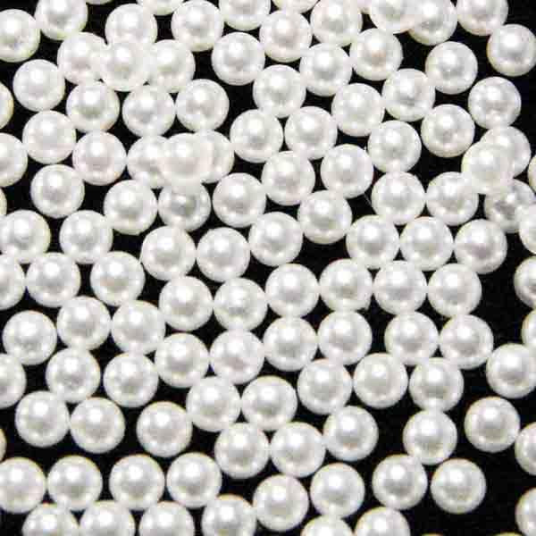 2MM  White No Hole Plastic Pearl