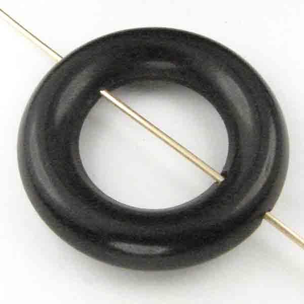 2 Hole Black Horn Ring 23mm