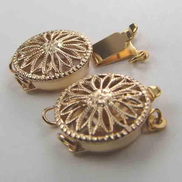 2 Std Gold Filled 12MM Filigree Box Clasp