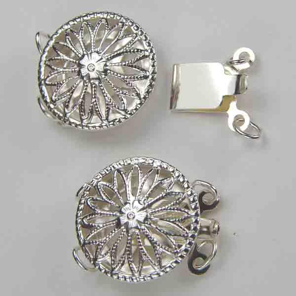 2 std Sterling 12MM Filigree Box Clasp