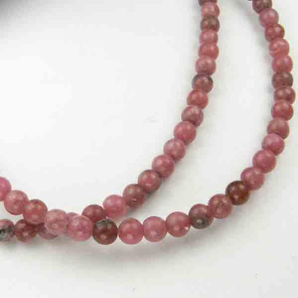 3MM Round Rhodonite