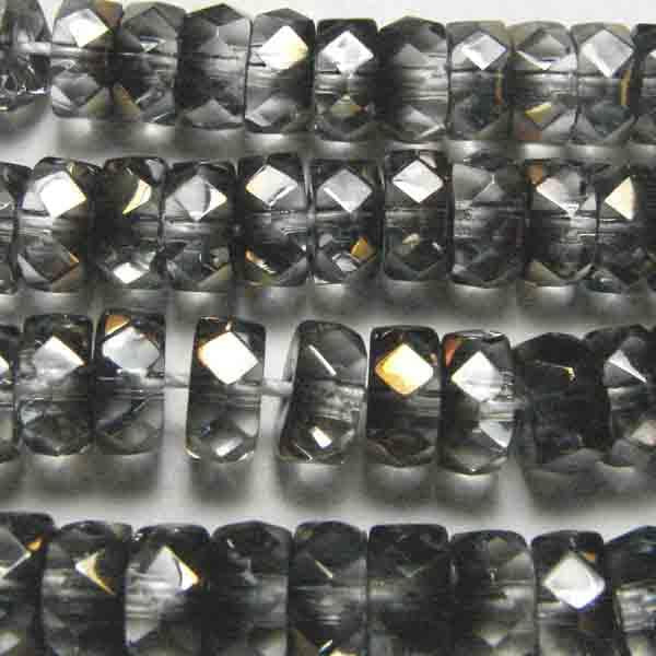 3X6MM Crystal With Azuro Fire Polishe Rondelle Disc