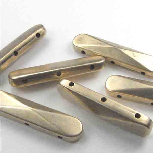 3 Hole Satin Gold Plastic Spacer 28X7MM