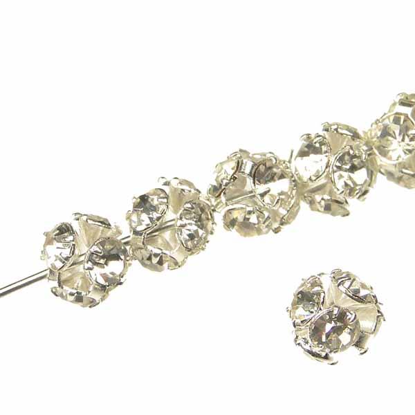 4.5MM Silver with Crystal Swarovski Rhinestone Bead