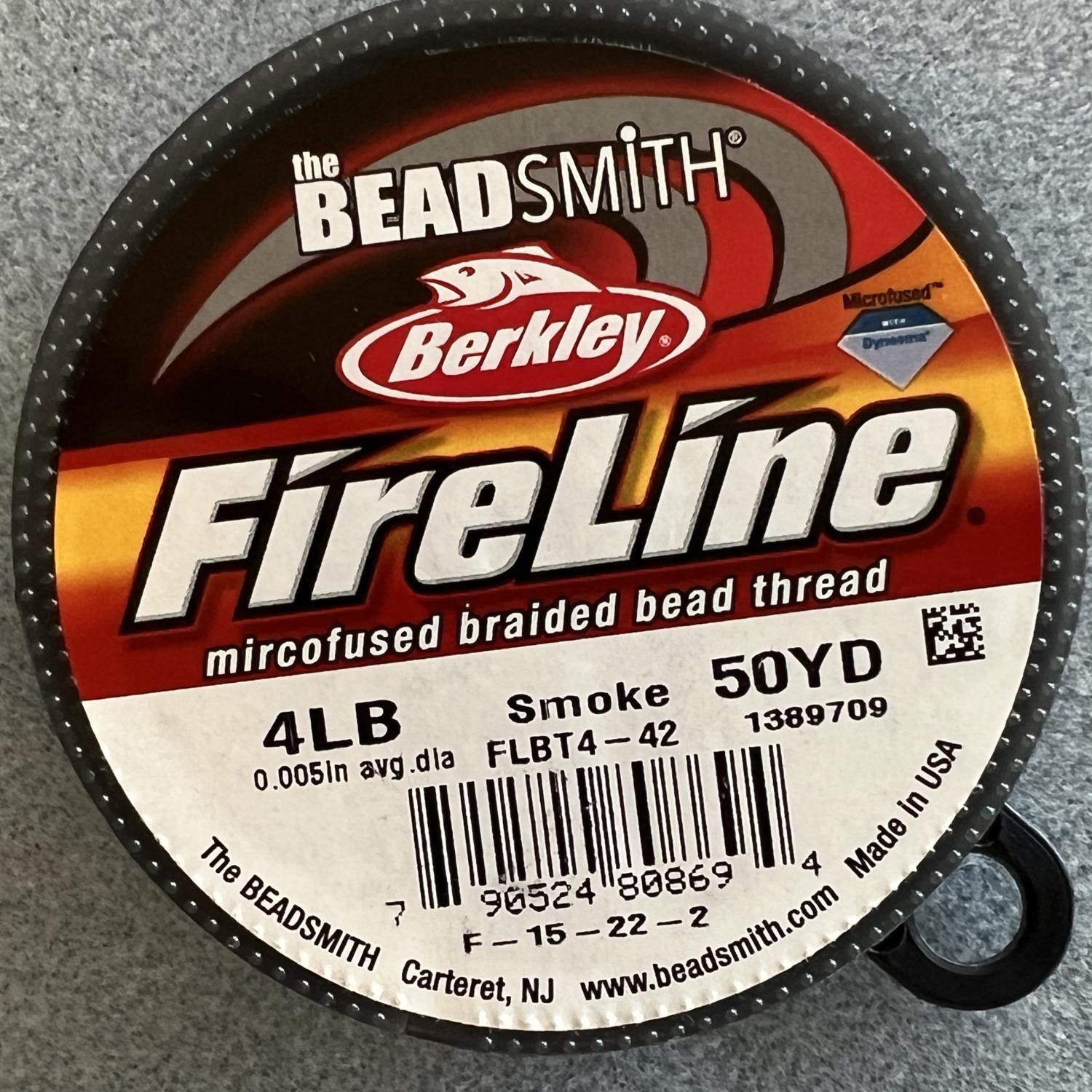 4lb/Size B Smoke Berkley Fireline Braided Bead Thread