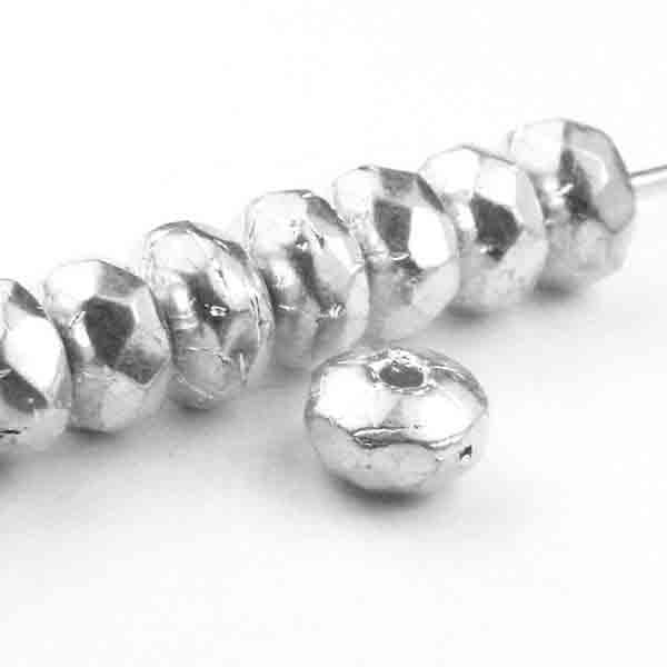 4x2MMGlass with Sterling Silver Fire Polish Rondelle