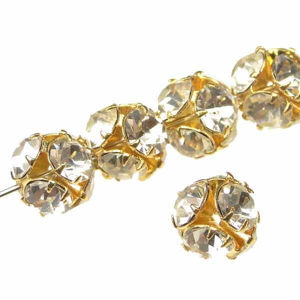 5.5MM Gold with Crystal Swarovski Rhinestone Bead