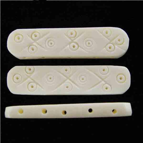5 Hole Carved White Bone Spacer
