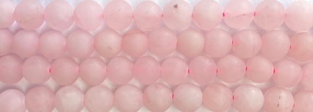 6MM Ball Matte Rose Quartz Strand