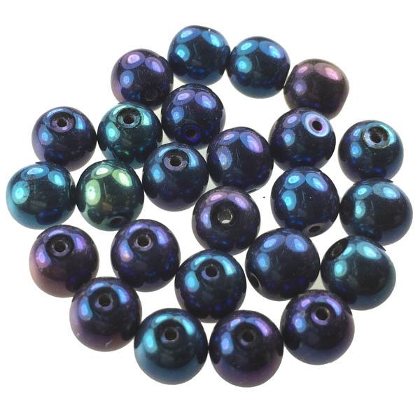 6MM Blue Iris Round Druk Ball