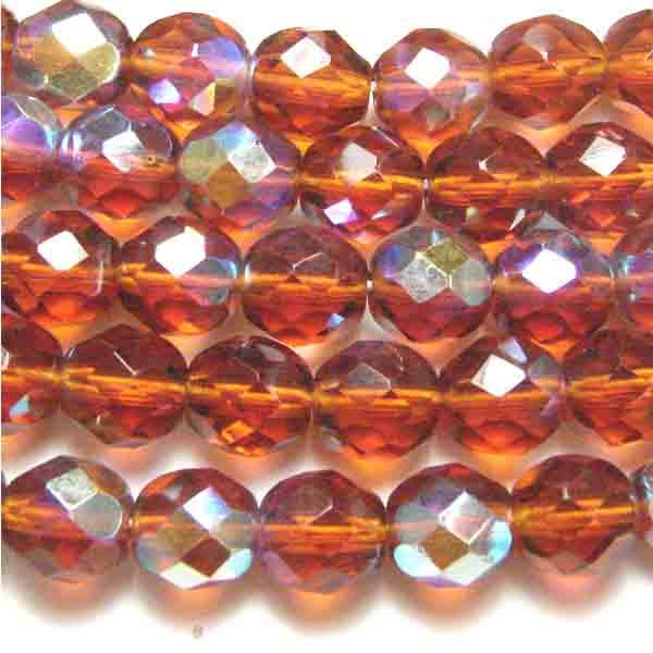 6MM Dark Topaz Ab Fire Polish Ball