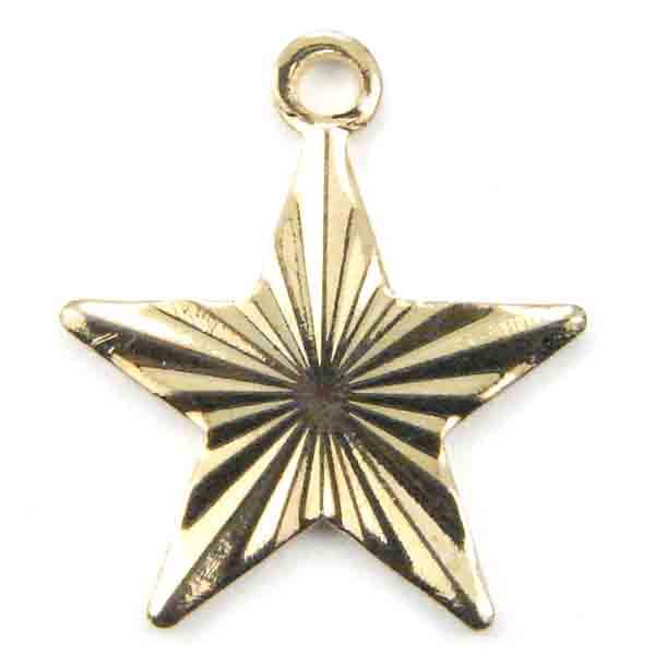 6MM Gold Plate Star Diamond Cut