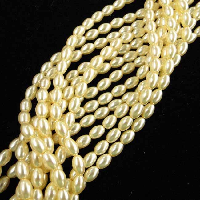 6X4 Ivory Pearl Oval