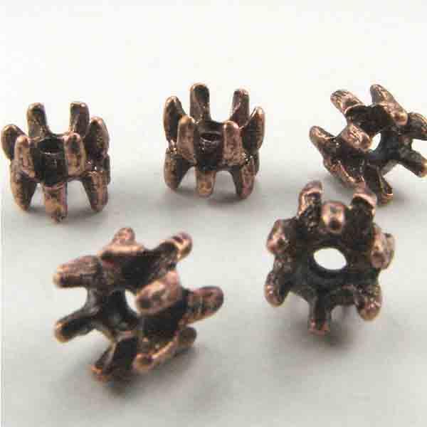7MM Antique Copper Plate Vertebrae Bead