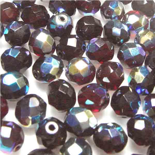 8MM Garnet AB Fire Polish Ball